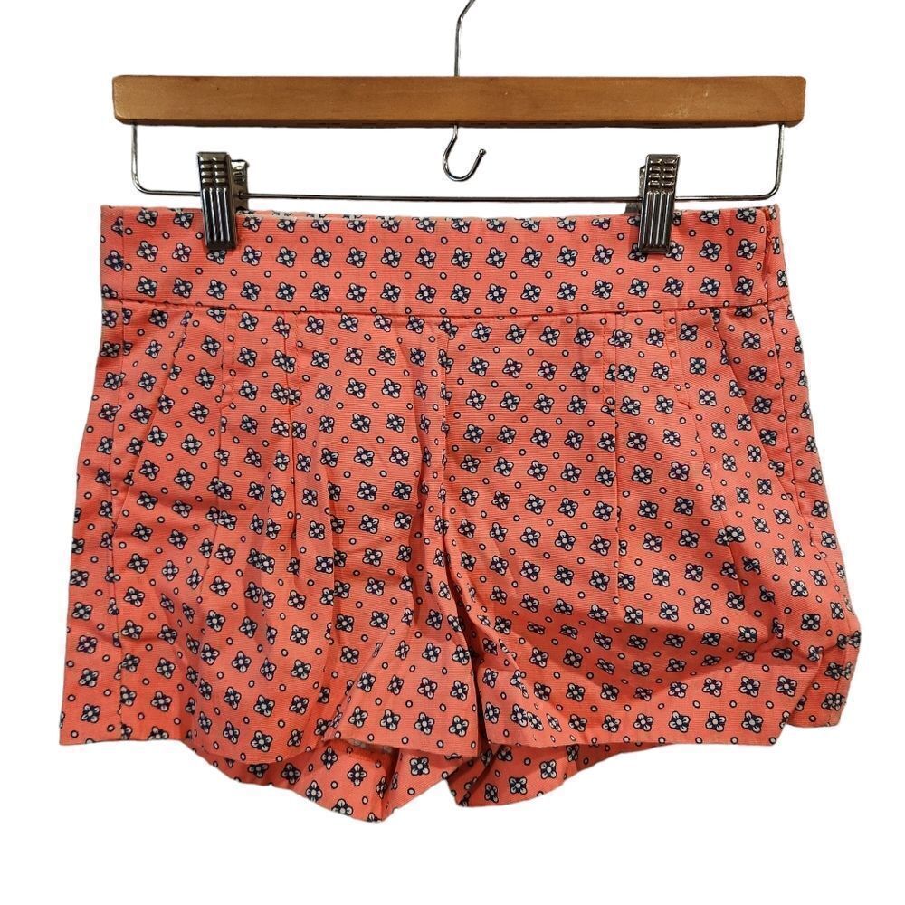 J Crew Chino Dress Shorts Floral Pink Blue Pocket Size 0